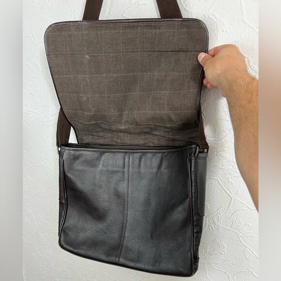 Arturo Calle Genuine Espresso Leather Shoulder Bag Cross Body Made In Columbia - Picture 3 of 11